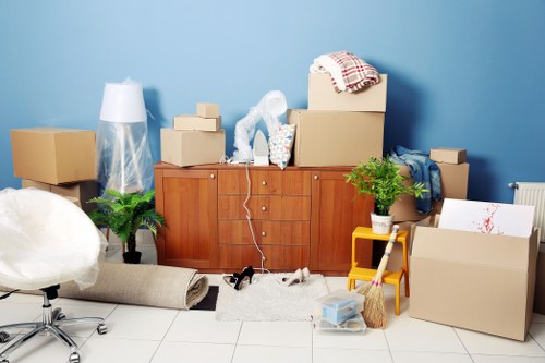 Furniture pick-up service for a Soho flat with bulky items ready for collection