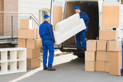 Man and van loading items in Soho street